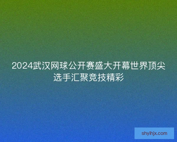 2024武汉网球公开赛盛大开幕世界顶尖选手汇聚竞技精彩
