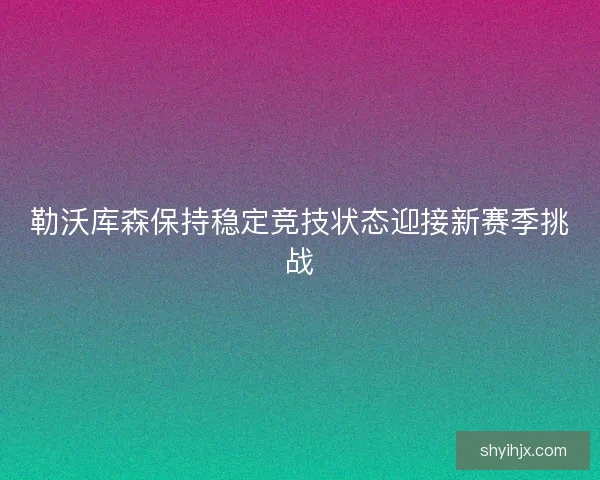 勒沃库森保持稳定竞技状态迎接新赛季挑战