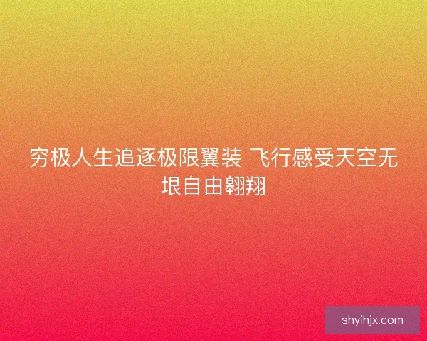 穷极人生追逐极限翼装 飞行感受天空无垠自由翱翔