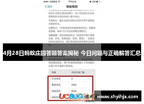 4月28日蚂蚁庄园答题答案揭秘 今日问题与正确解答汇总